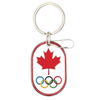 Custom 2024 Olympics Keychain Green with Gold Tone Metal Featuring