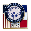 Custom 2024 Paris Olympics Team USA French Dual Flags Lapel Pin