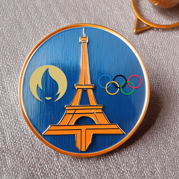 Custom Metal Tin Meet Badges Safety Olympic Mascot Enamel Brooch Lapel Pin Sports