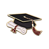 Customized gold-plated glitter graduation ceremony campus badge