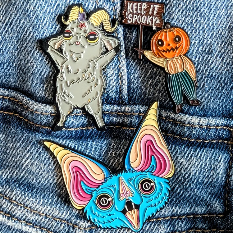 Aangepaste pompoenkop Halloween -badge