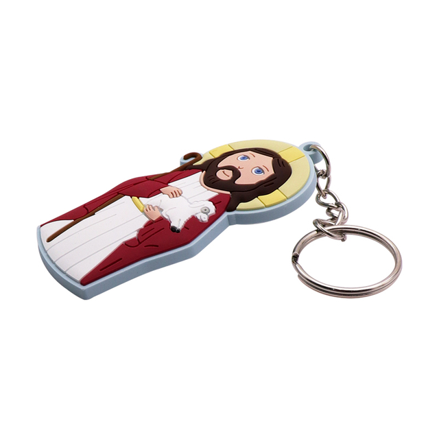 Custom Pattern Jesus 3D Commemorative Car PVC Keychain