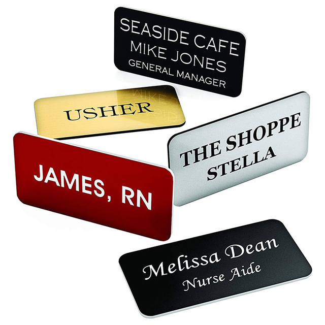 Custom Engraved Name Tag Badges Personalized Identification Pin