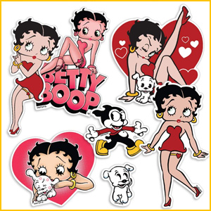 Custom Betty Boop Star Enamel Key Chain Red and Black 