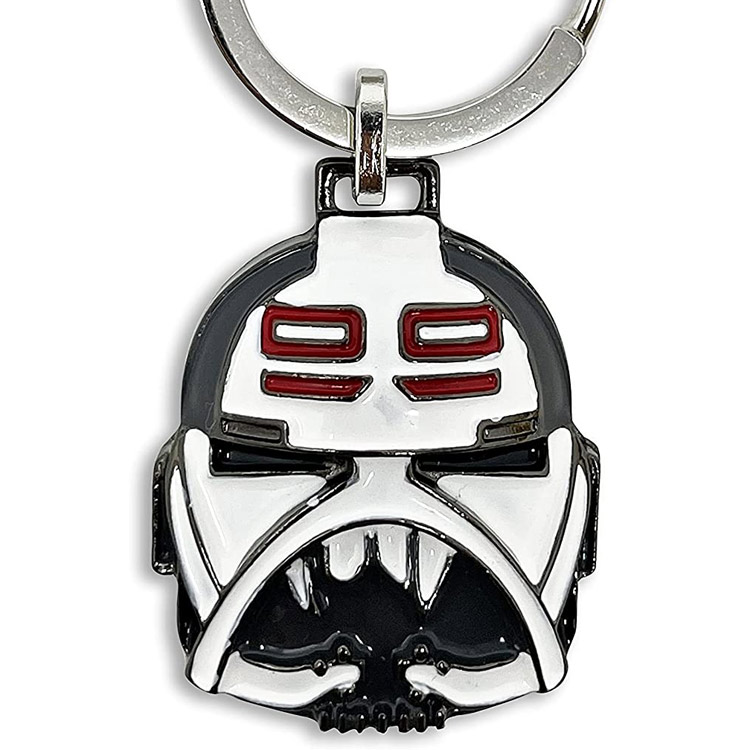 Cusotm Metal Silver Star Wars Millennium Falcon Keychain Bad Batch Hunter Helmet Key Ring