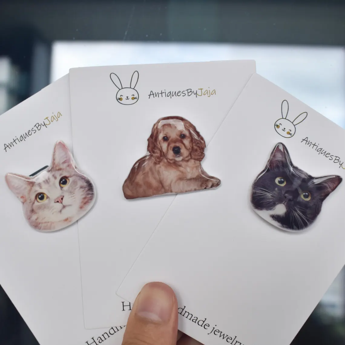 Customized Animals Cats And Dogs Epoxy Badge Pin