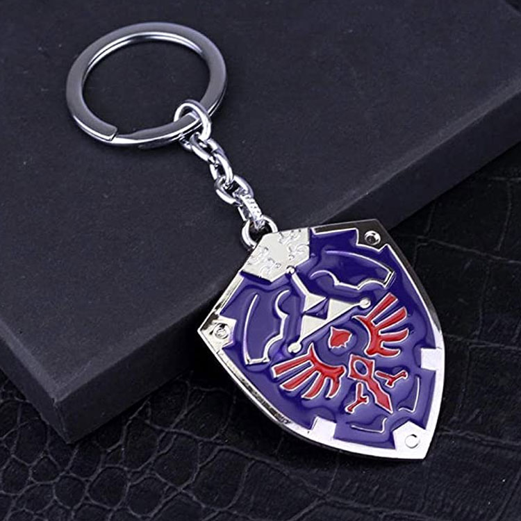 Custom Link Shield Keychain Legend of Zelda Keyring