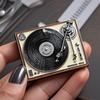 Customized Vinyl Record Player Enamel Lapel Pin