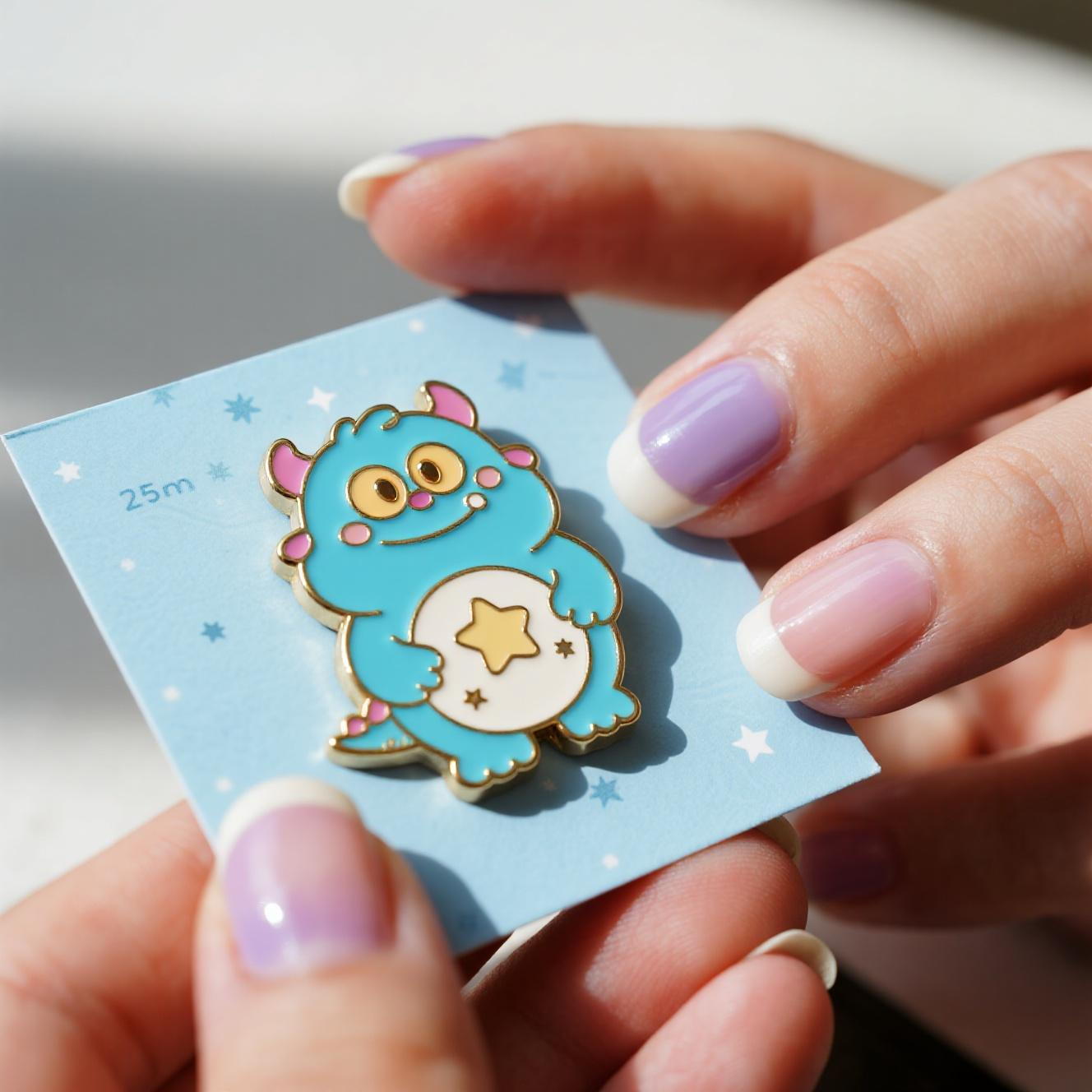 Customized cartoon dinosaur monster enamel pin