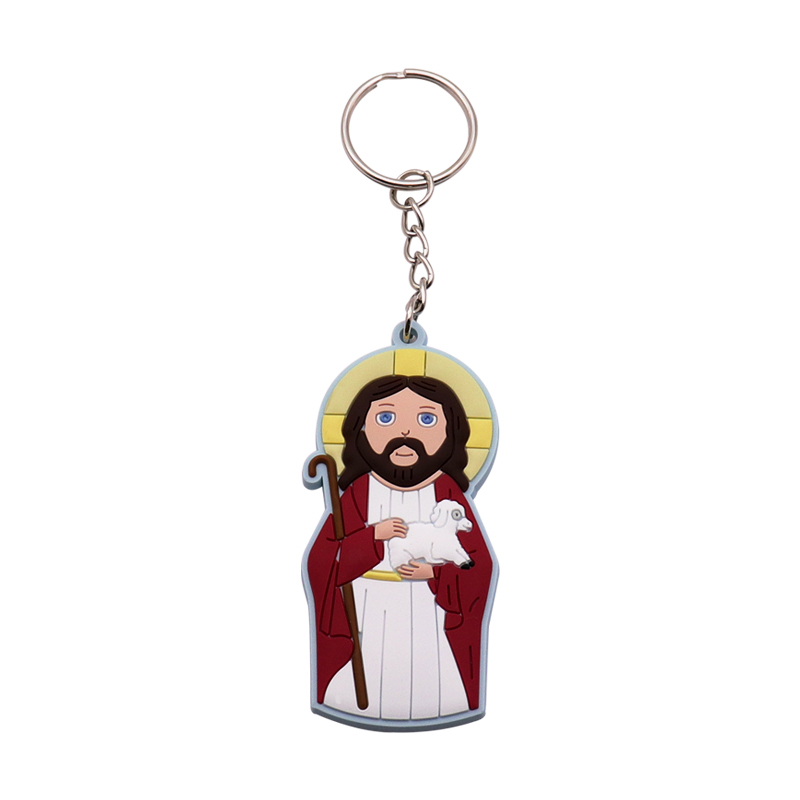 Custom Pattern Jesus 3D Commemorative Car PVC Keychain