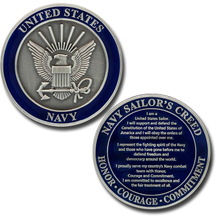 Custom Military Coin U.S. Navy Sailor's Creed Challenge Coin