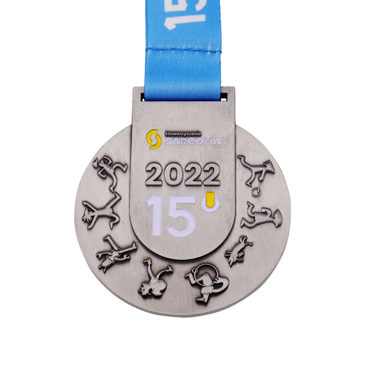 Customized silver-plated engraved running commemorative coin