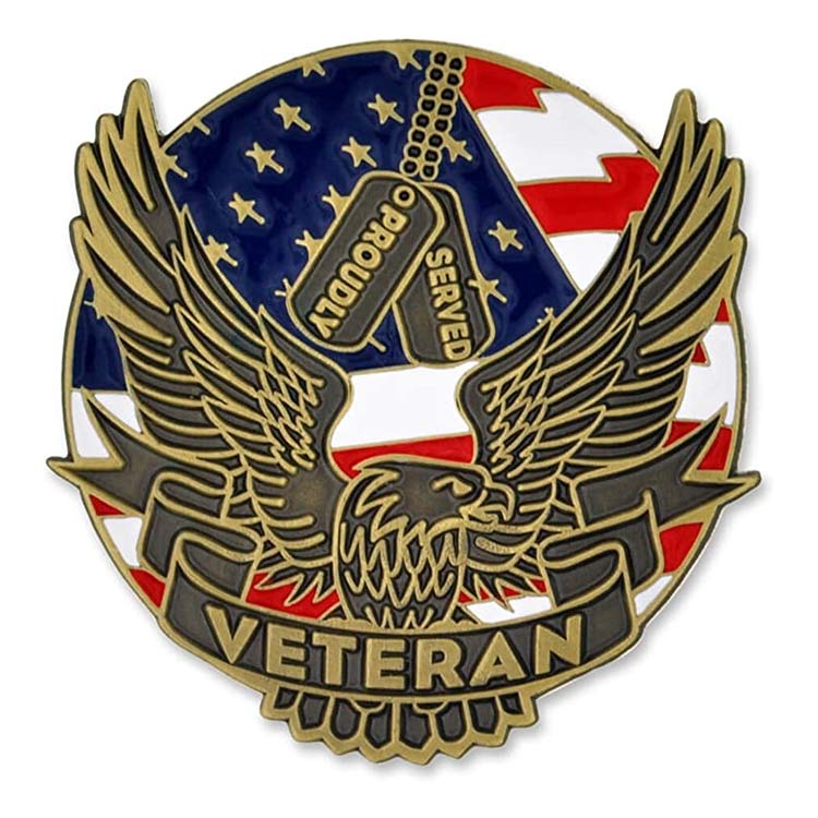 Custom Awareness Veteran Pin Ribbon Lapel Pin