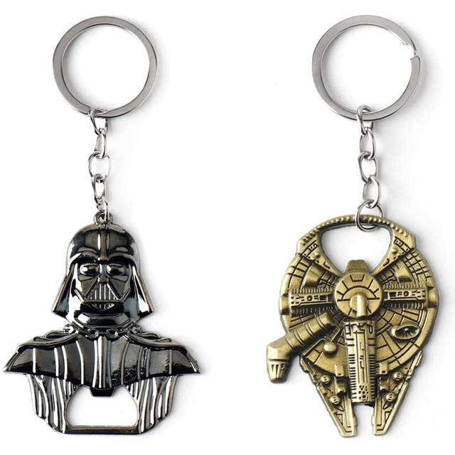 Cusotm Metal Silver Star Wars Millennium Falcon Keychain Bad Batch Hunter Helmet Key Ring