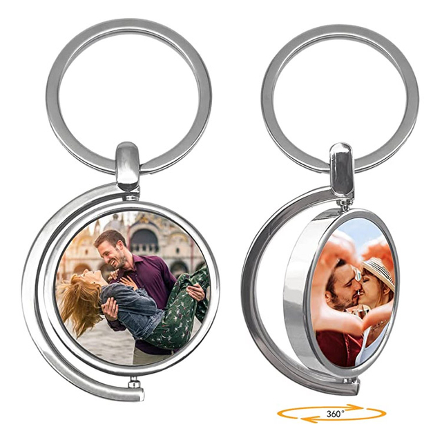 Custom Keychain with Picture Turnable Double Sided Colorful Photo Key chains