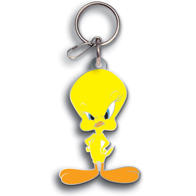 Custom Cute Metal Tweety Bird Chicken Enamel Keychain