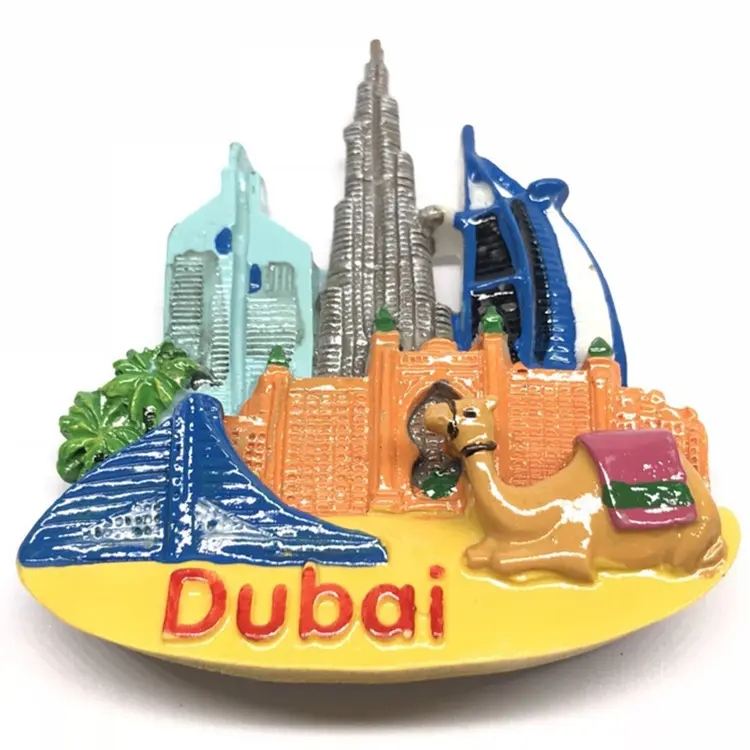 Decorative Durable Resin City Fridge Magnet