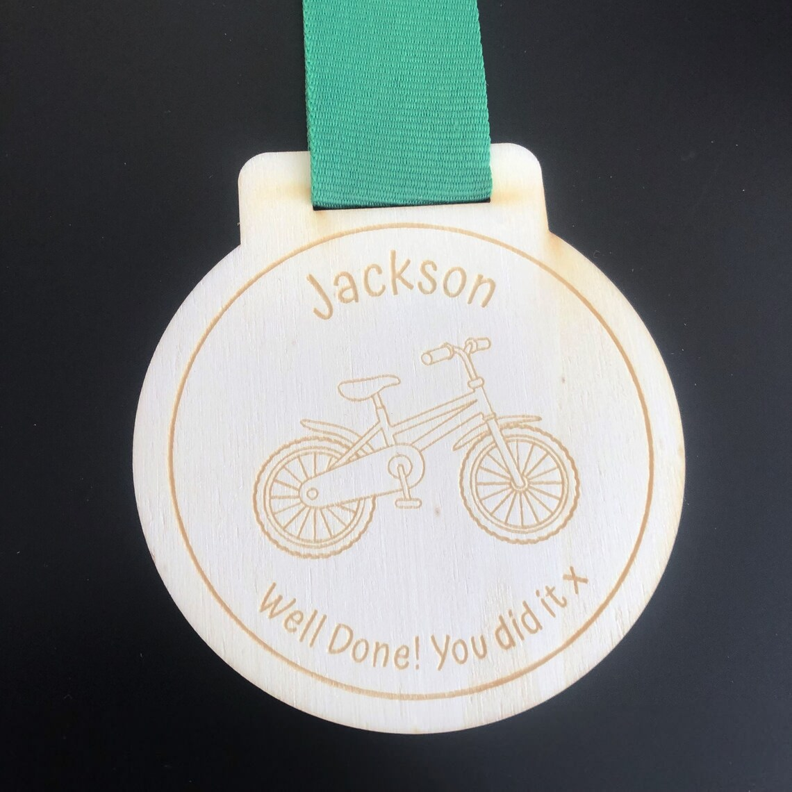 Customizable Carved Wooden Bicycle Racing Commemorative Coin