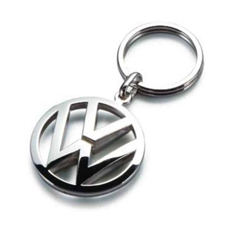 Custom Volkswagen Metal Key Chain Keyring Silver VW Logo