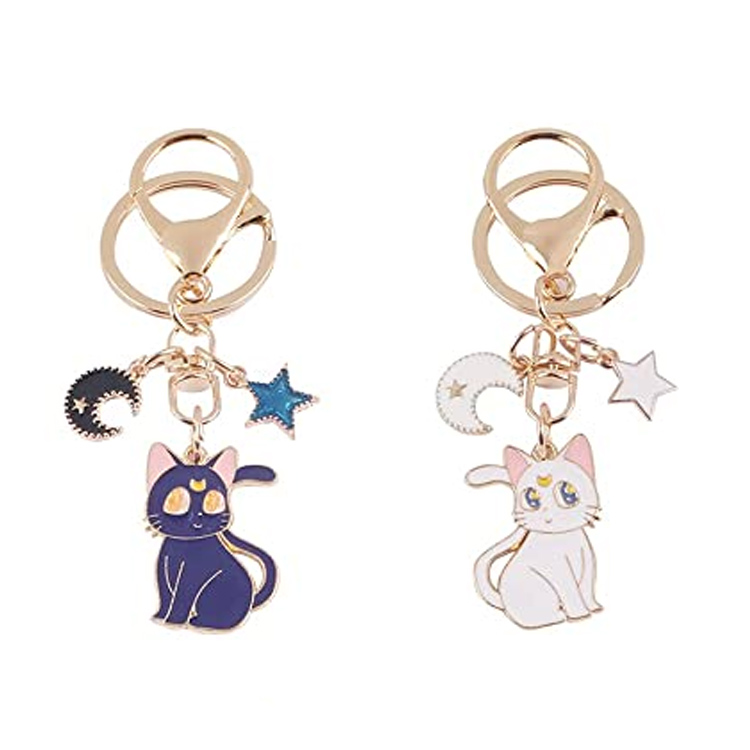 Custom Cute Couples Gifts Anime Metal Enamel Charms Couples Keychain