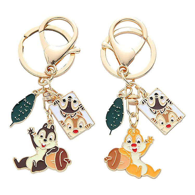 Custom Cute Milk Mocha Bear Metal Enamel Keychain