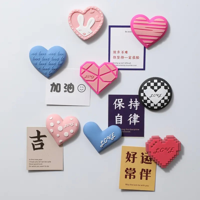 Souvenir Durable Rubber Heart Shaped Fridge Magnet