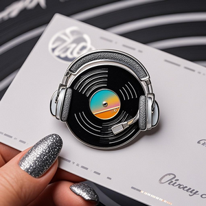 Customized Vinyl Record Player Enamel Lapel Pin