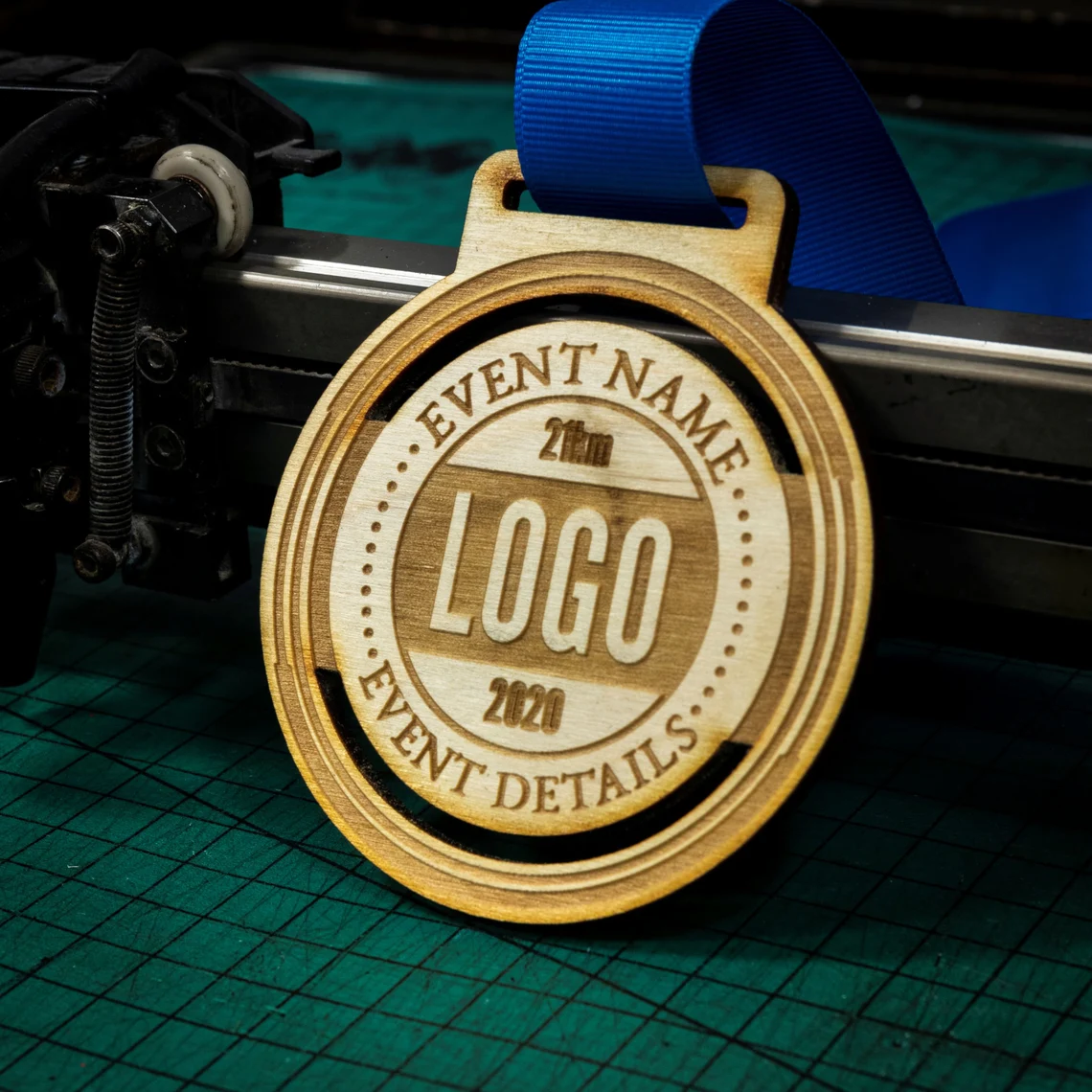 Customizable Wooden Engraved Logo Medal