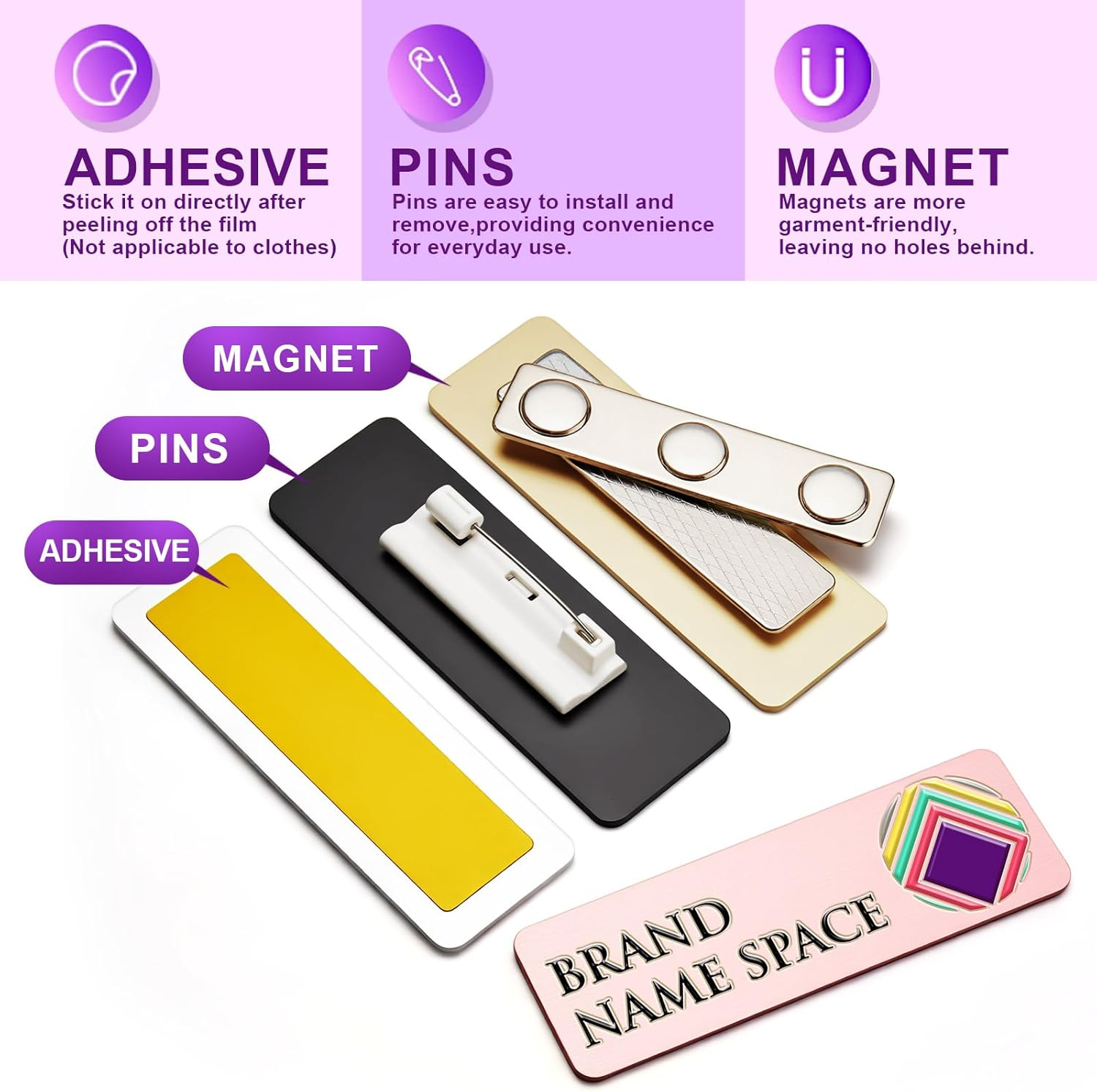 Custom laser-engraved Logo office nameplate badges Employee name tag