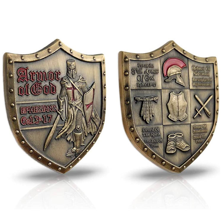 Custom Put On The Whole Armor of God Challenge Coin