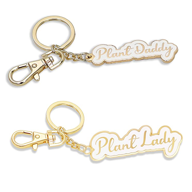 Custom Metal Enamel Cute Keychain Gold Key Chain Plant Lover Gifts Car Key Holder