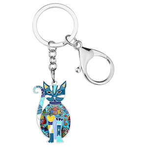 Custom Enamel Alloy Chain Cat Key Chains For Women