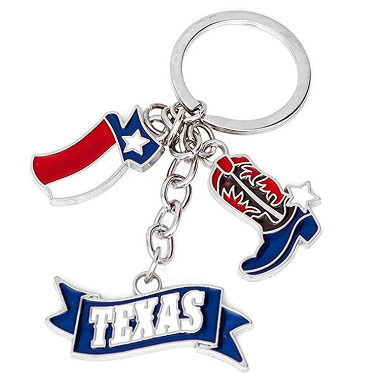 Custom Keyring Texas Souvenir Keychain Metalic