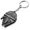 Cusotm Metal Silver Star Wars Millennium Falcon Keychain Bad Batch Hunter Helmet Key Ring