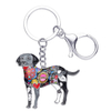 Custom Cute Enamel Dog Keychain Keyring Pets Dog Keyrings for Women