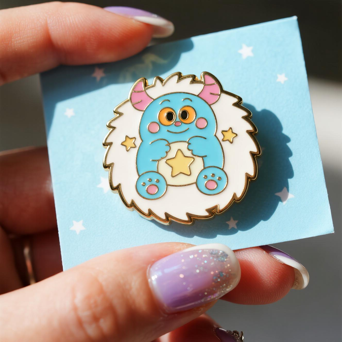 Customized cartoon dinosaur monster enamel pin