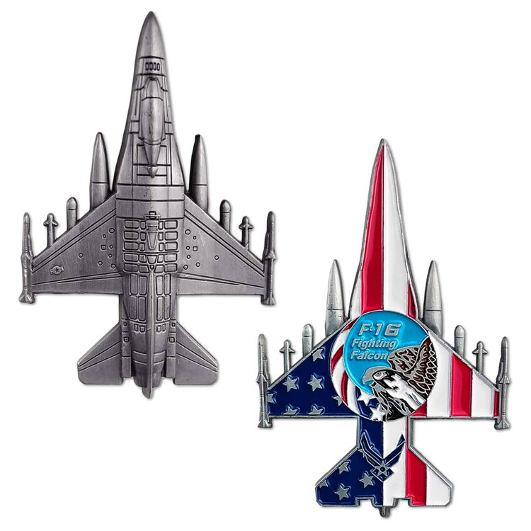 Custom Challenge Coin Military Aircraft Shaped Airman Gift