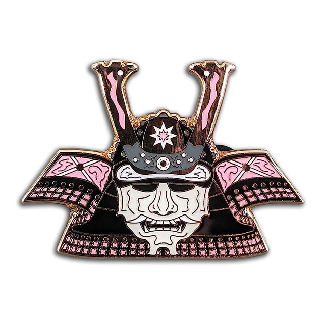 Custom Samurai Kabuto Helmet Epoxy Enamel Pins