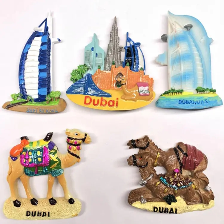 Decorative Durable Resin City Fridge Magnet