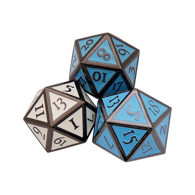 DND Game Large White Metal Dice