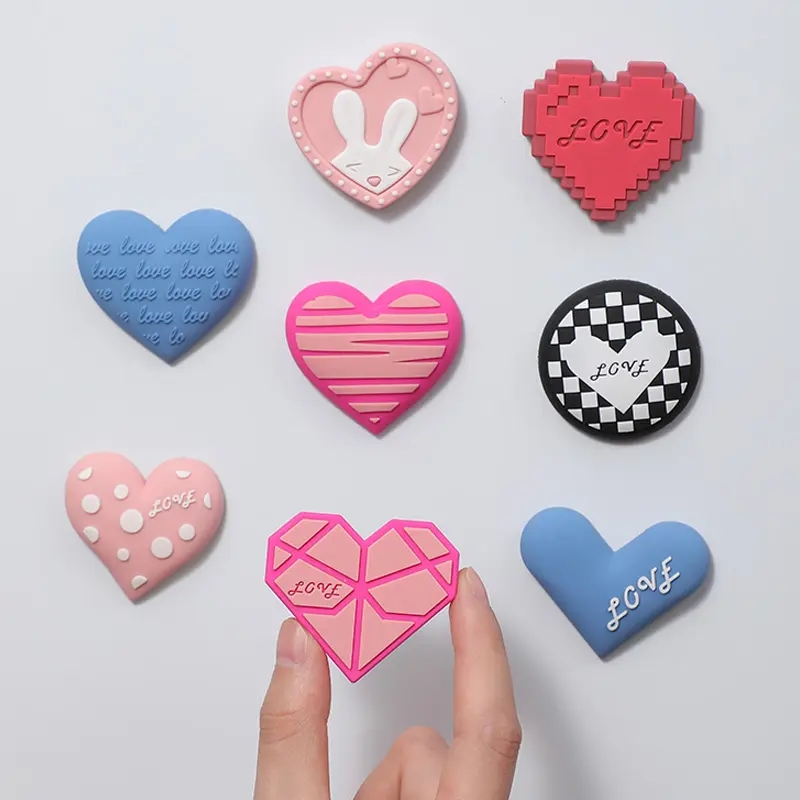 Souvenir Durable Rubber Heart Shaped Fridge Magnet