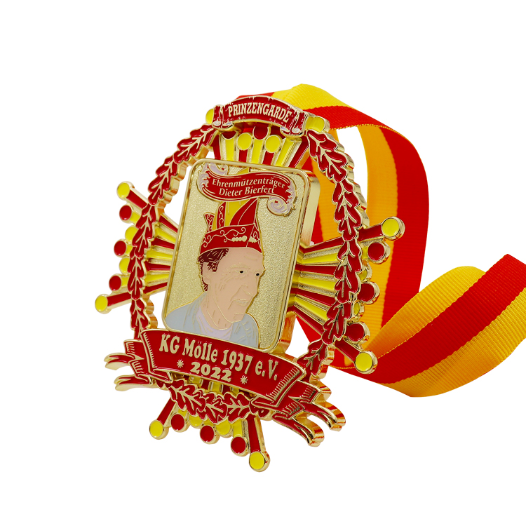 Customized Gold-plated Carnival Clown Logo Medal