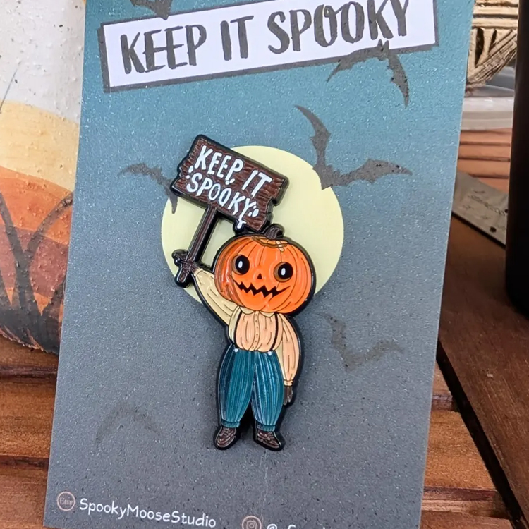 Aangepaste pompoenkop Halloween -badge