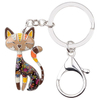 Custom Enamel Alloy Chain Cat Key Chains For Women