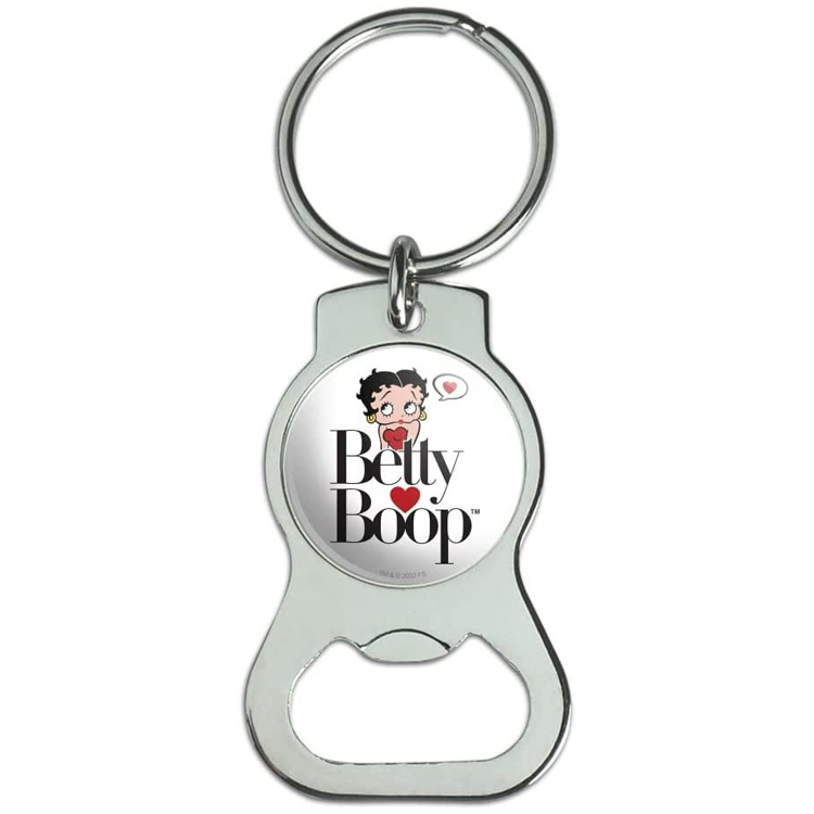 Custom Betty Boop Star Enamel Key Chain Red and Black Keychain Ring