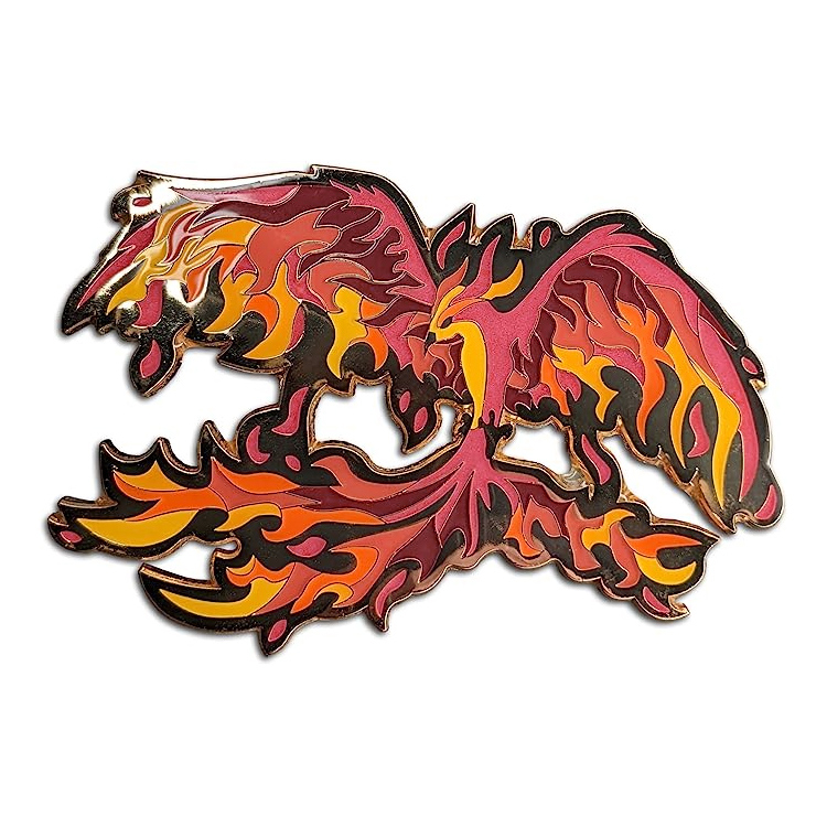 Custom Soft Enamel Epoxy Fire Bird Pin