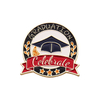 Customized gold-plated glitter graduation ceremony campus badge