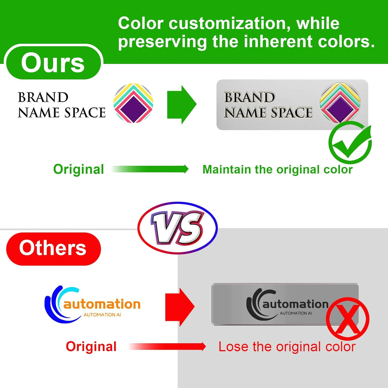 Custom laser-engraved Logo office nameplate badges Employee name tag