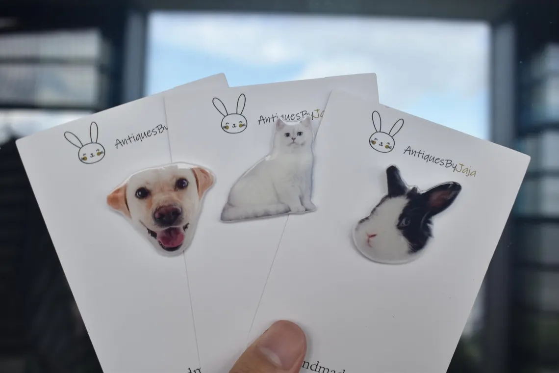 Customized Animals Cats And Dogs Epoxy Badge Pin