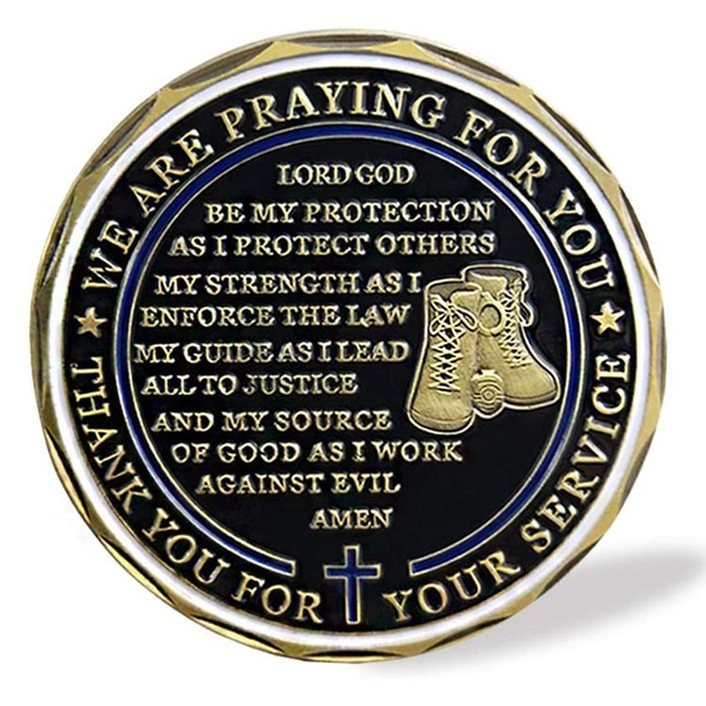 Custom Saint Michael Police Officer Prayer Law Enforcement Challenge Coin